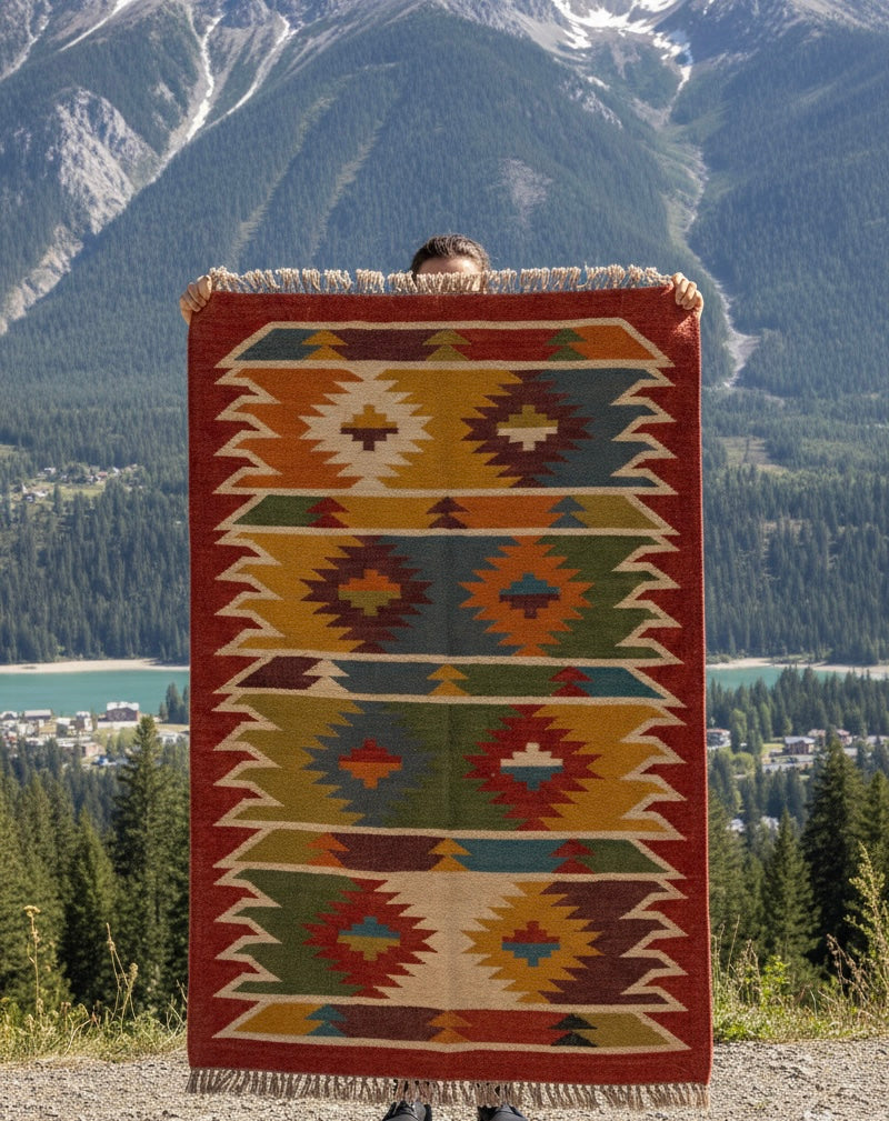 Handwoven Kilim in Autumn Harvest