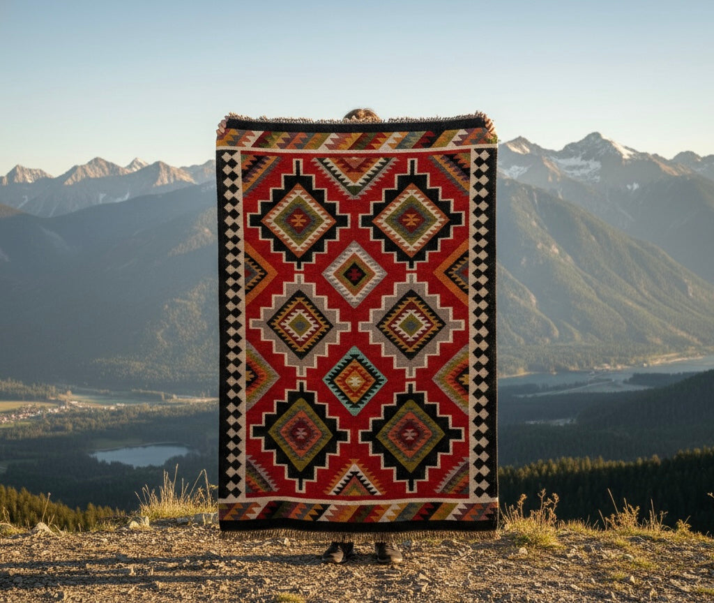 Geometric Tribal Kilim Rug