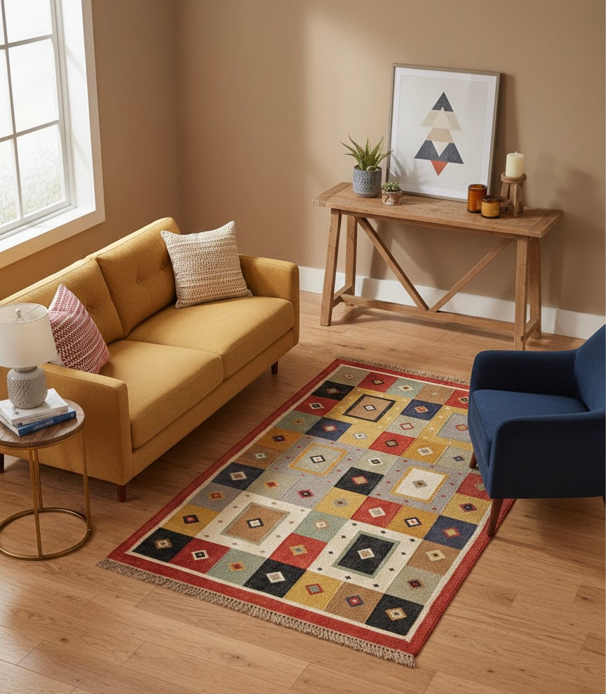 Modern Kilim Block Rug