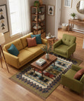 Hand-Woven Geometric Tribal Kilim
