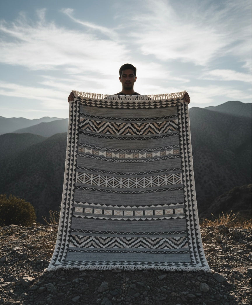 The Geometric Nomad Dhurrie