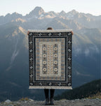Southwestern Geometric Charcoal & Beige kilim