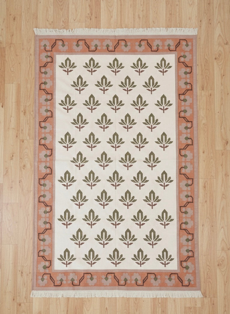 Olive & Ochre Botanical Flatweave Kilim