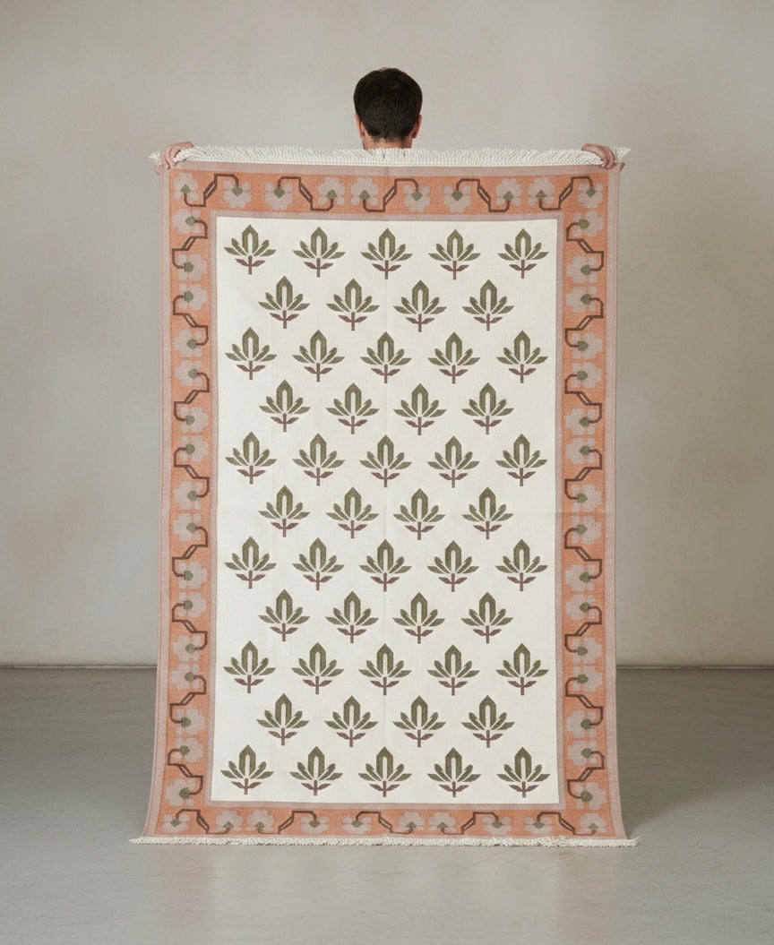 Olive & Ochre Botanical Flatweave Kilim