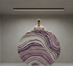Abstract Overlap Round Rugs