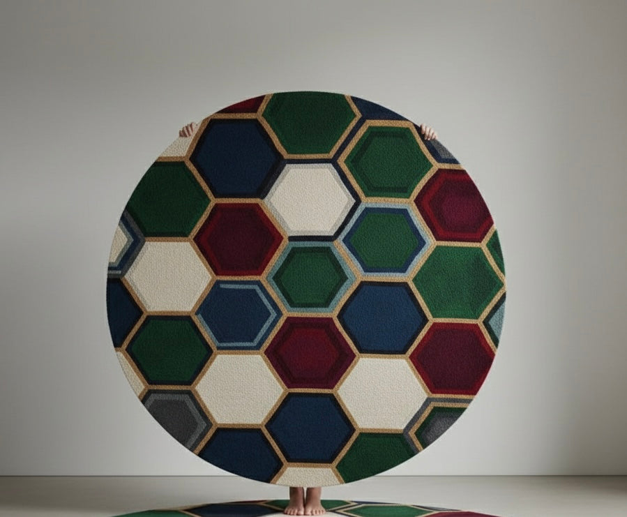 The Glacial Circle Round  Rugs