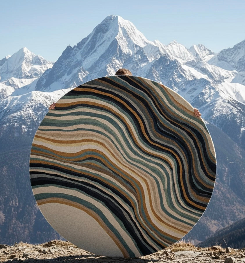 Modern flow Round Rugs