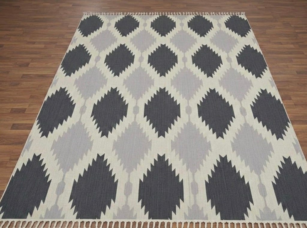 Geometric Diamond Flatweave Dhurrie Rugs