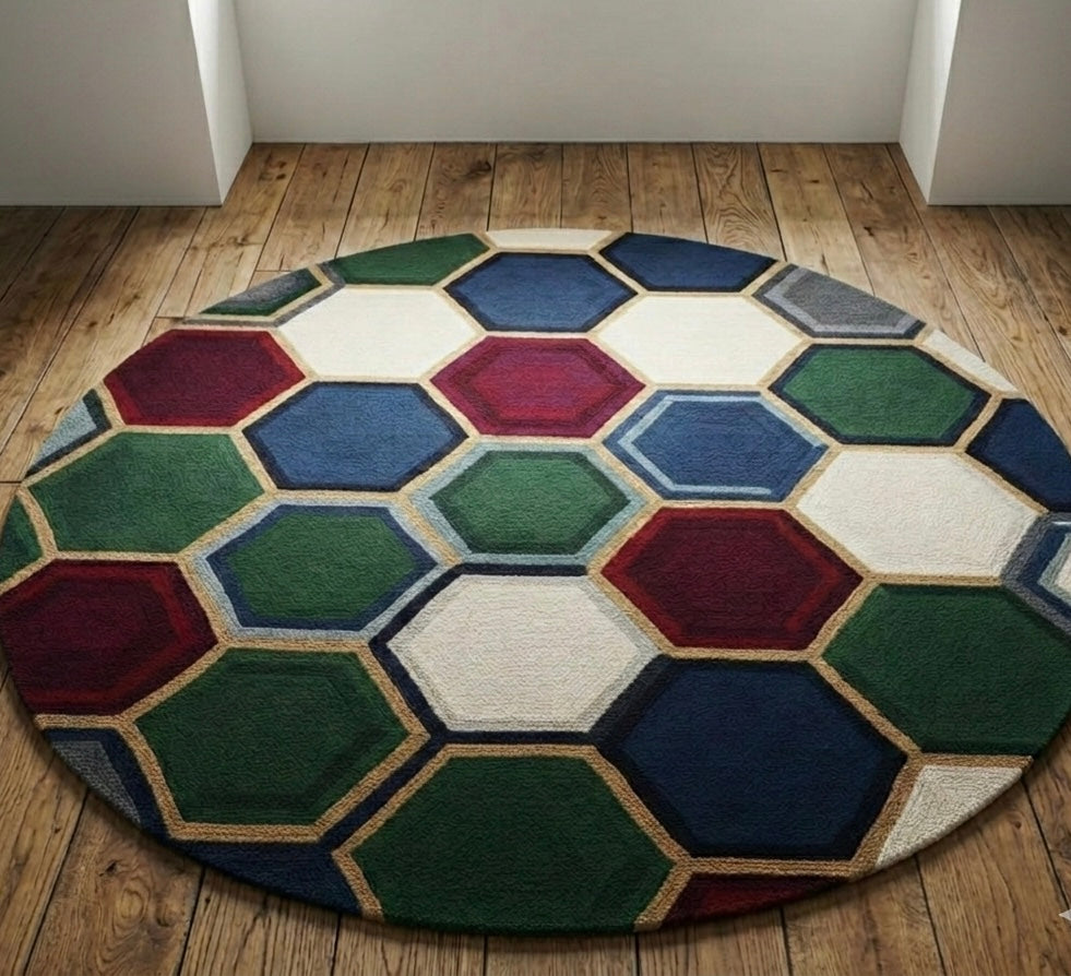 The Glacial Circle Round  Rugs