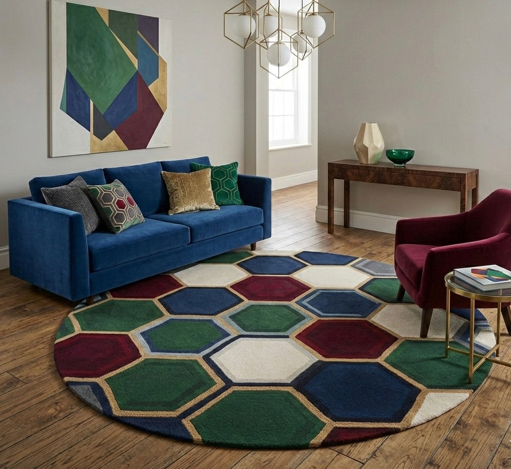The Glacial Circle Round  Rugs
