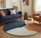 Ochre Distortion Round Rugs