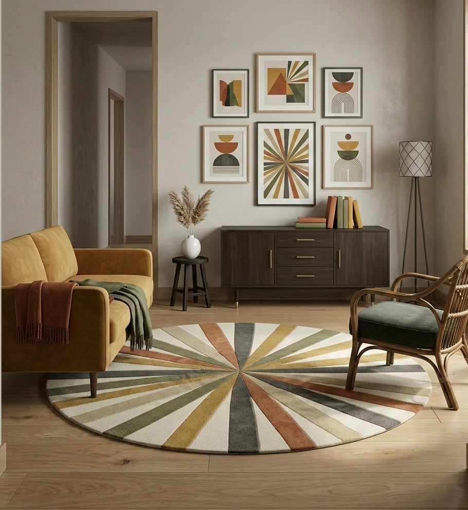 The Sunburst Spoke Round Rugs