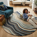 Modern flow Round Rugs