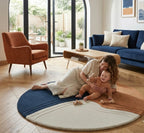 Ochre Distortion Round Rugs