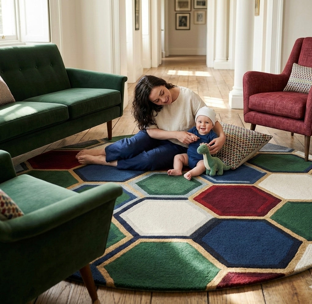 The Glacial Circle Round  Rugs