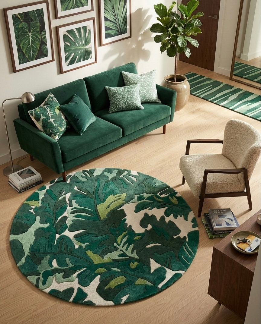 Jungle Floor Mosaic Round Rugs