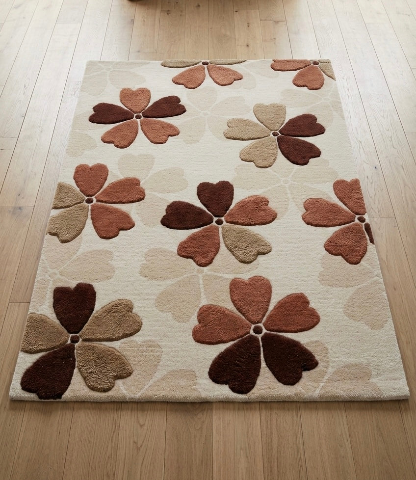 Modern Botanical Tufted Rug