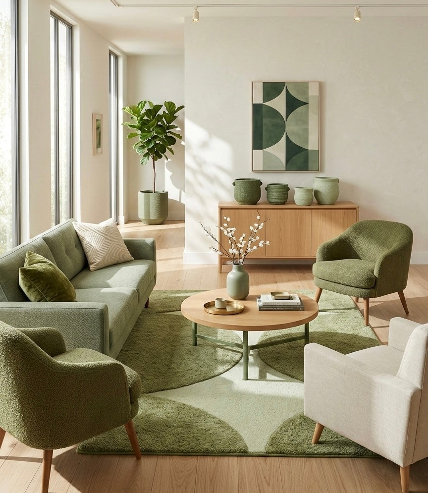 Verdant Geometry Handtufted Rugs