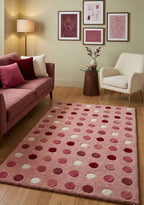 Blush Berry Polka Dot Handtufted Rugs
