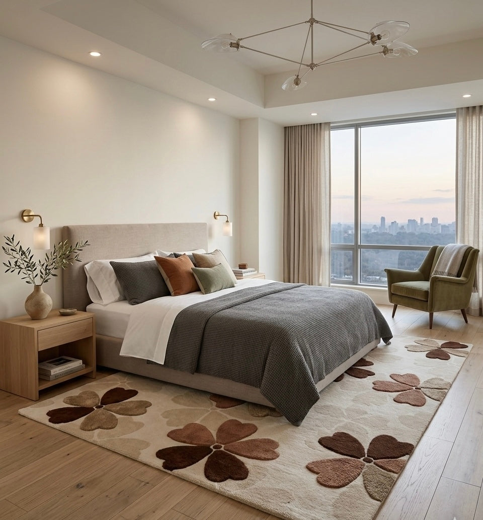 Modern Botanical Tufted Rug