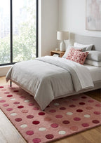 Blush Berry Polka Dot Handtufted Rugs
