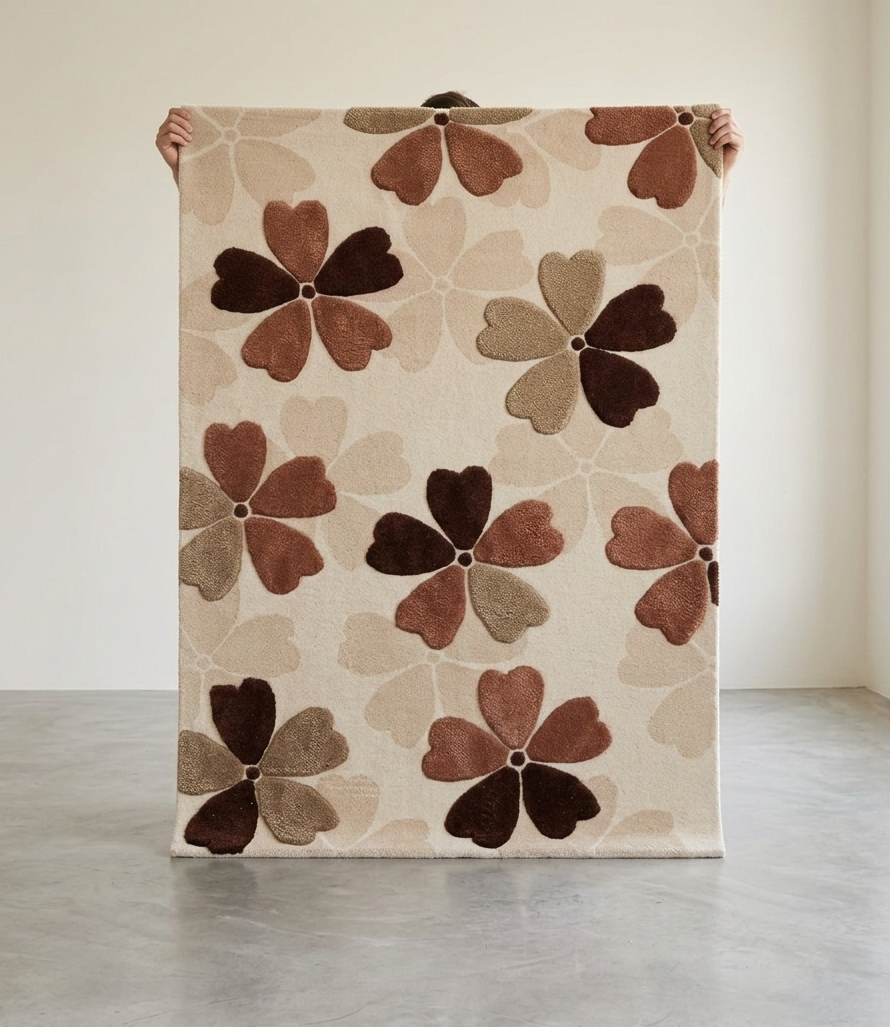 Modern Botanical Tufted Rug