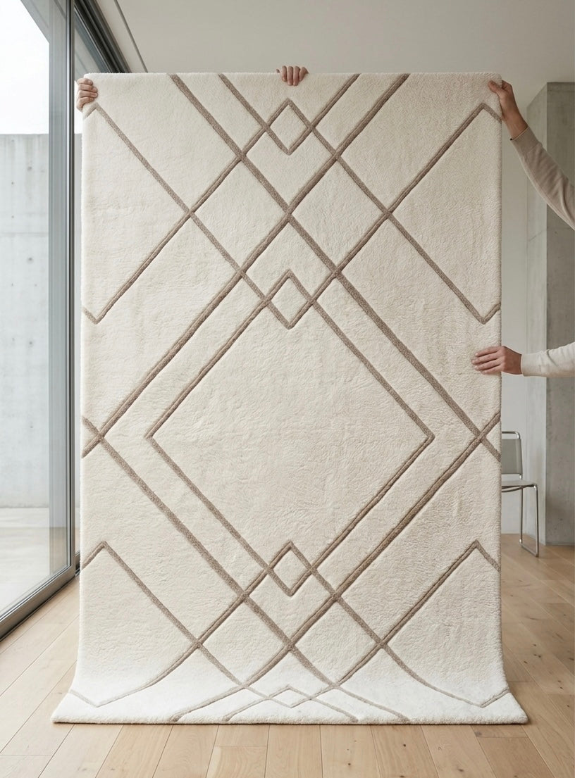 Geometric Diamond Handtufted Rugs