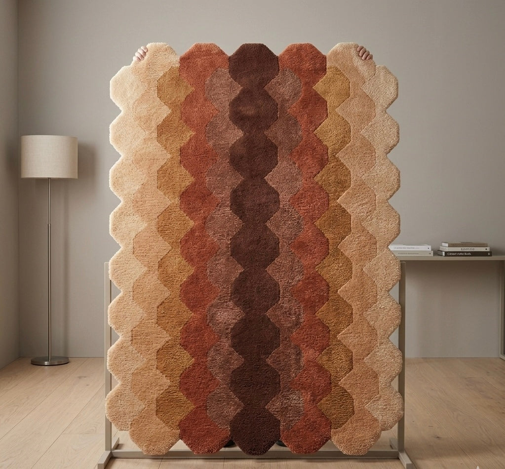 The Honeycomb Ombré Irregular Rugs