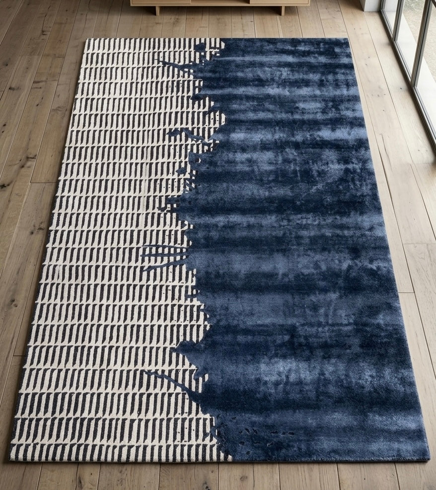 Indigo Incursion Viscose Handtufted Rugs