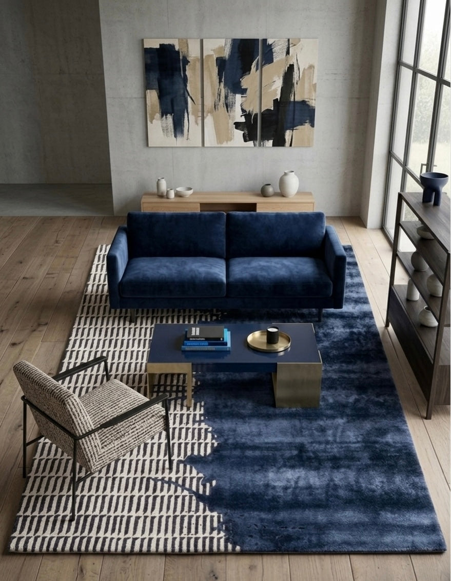 Indigo Incursion Viscose Handtufted Rugs