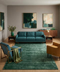 Emerald green Viscose Handtufted Rugs