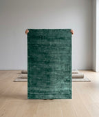 Emerald green Viscose Handtufted Rugs