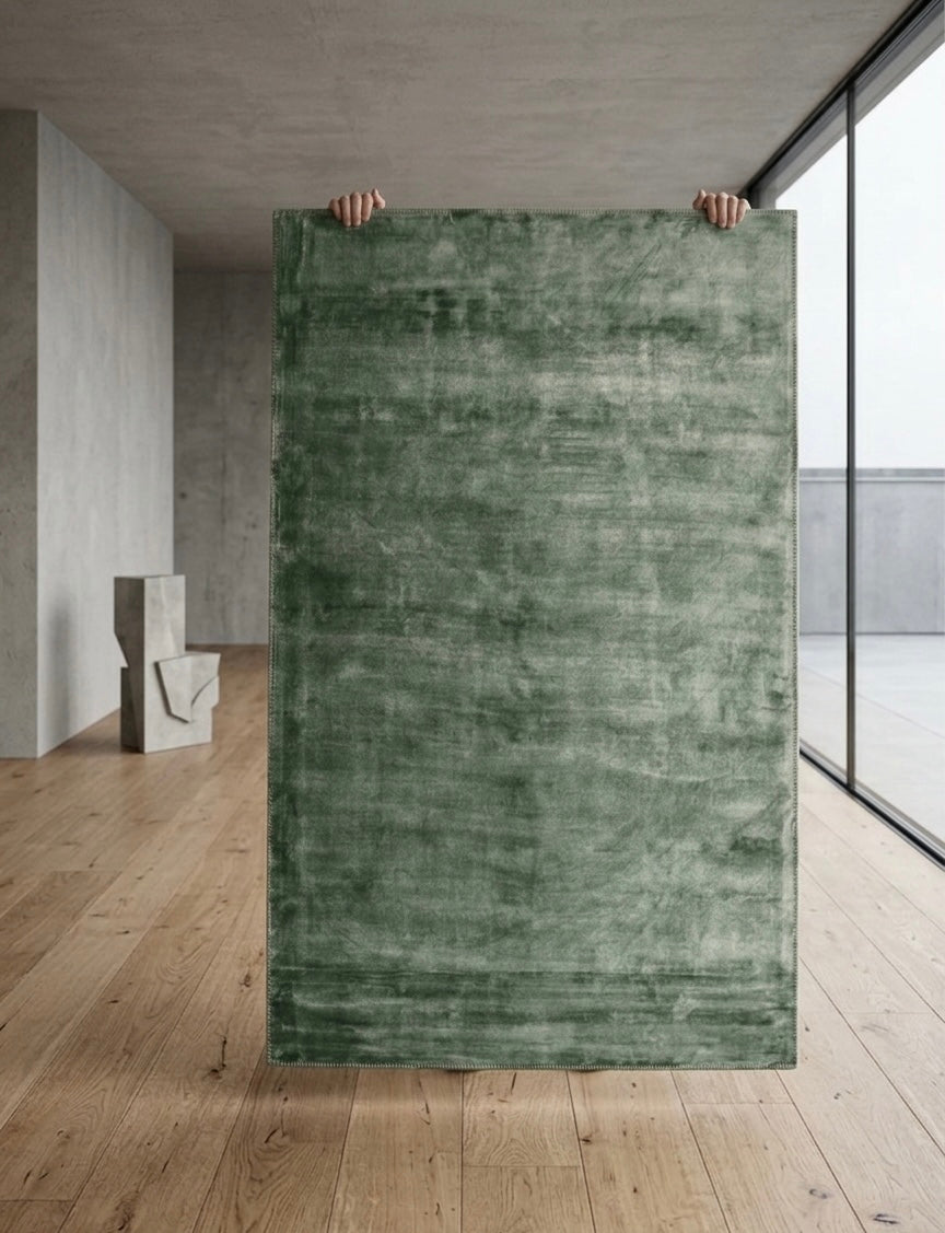 Sage Green Viscose Handtufted Rugs