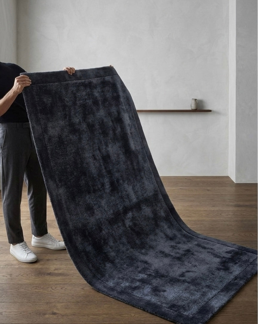 Midnight Charcoal  Viscose Handtufted Rugs