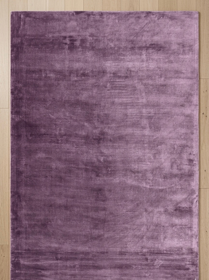 Mauve Plush Viscose Handtufted Rugs