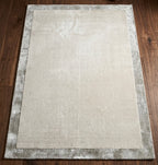 Minimalist Cream Viscose Handtufted Rugs