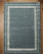 Slate & Sage Bordered Viscose Handtufted Rugs