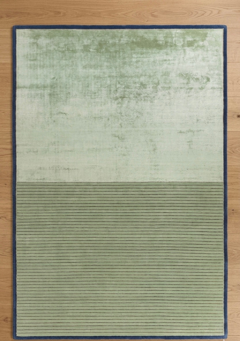 Sage and Slate Linear Viscose Handtufted Rugs