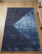 Midnight & Steel Geometric Viscose Handtufted Rugs