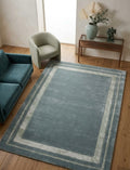 Slate & Sage Bordered Viscose Handtufted Rugs