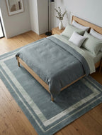 Slate & Sage Bordered Viscose Handtufted Rugs
