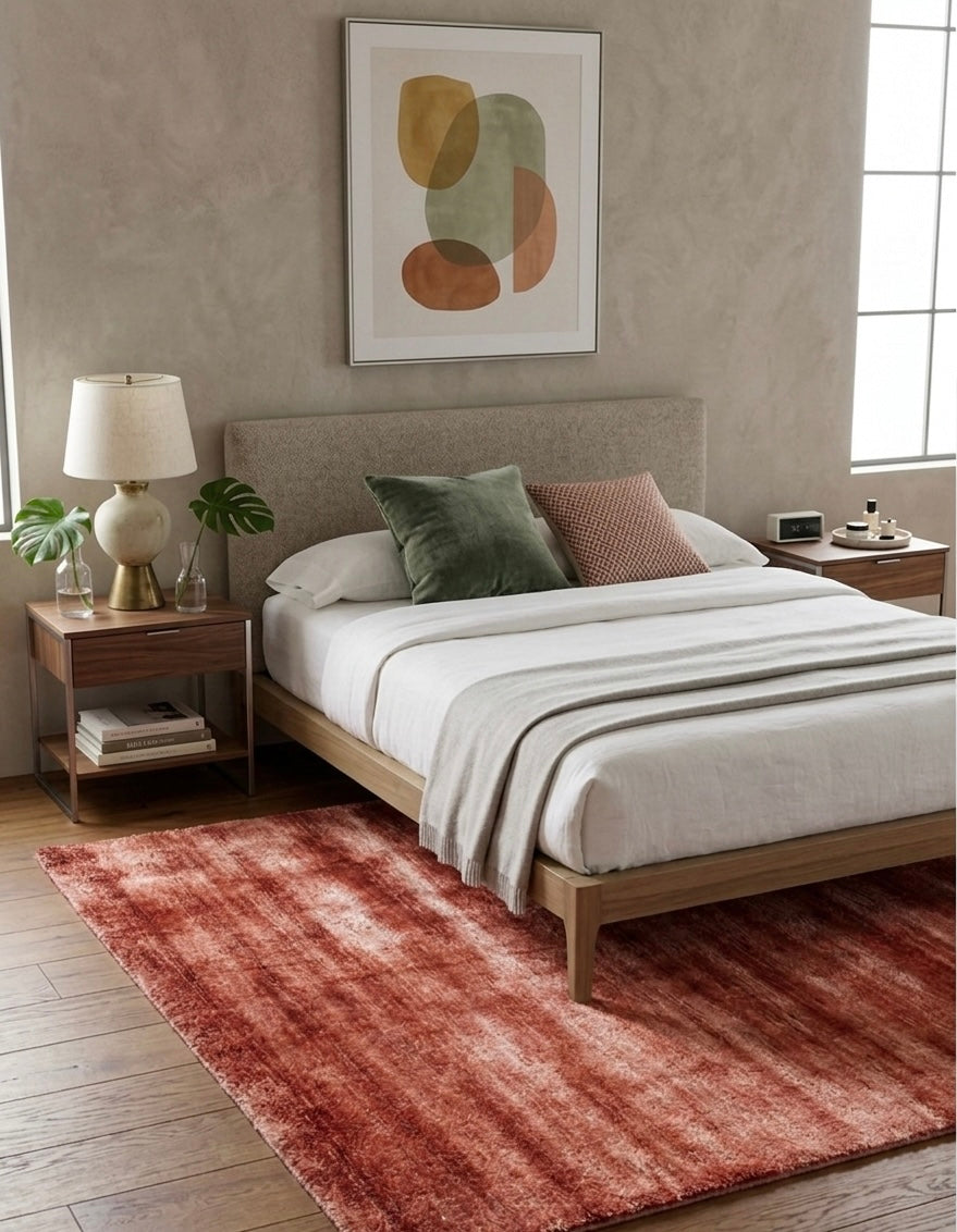 Terracotta Mist Viscose Handtufted Rugs