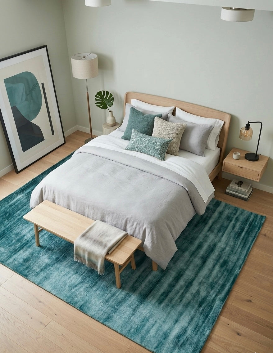 Deep Sea Viscose Handtufted Rugs