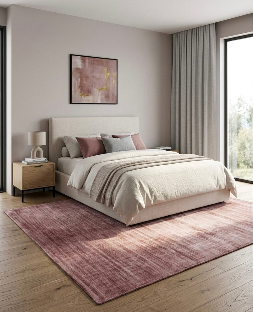 Dusty Rose Viscose Handtufted Rugs