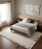 Minimalist Cream Viscose Handtufted Rugs