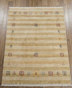 Hand-Knotted Modern Gabbeh Wool Rug
