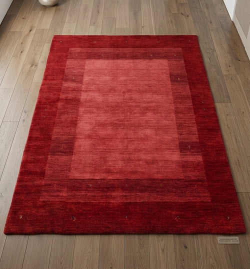 Crimson Gradient Hand-Knotted Wool Area Rug