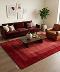 Crimson Gradient Hand-Knotted Wool Area Rug