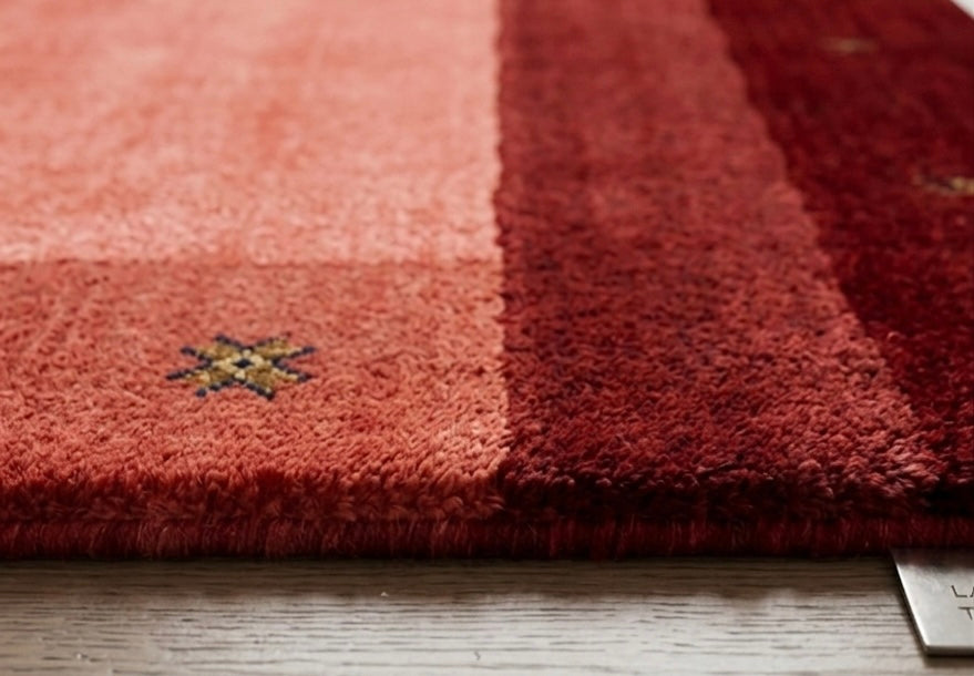 Crimson Gradient Hand-Knotted Wool Area Rug