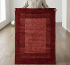 Crimson Gradient Hand-Knotted Wool Area Rug